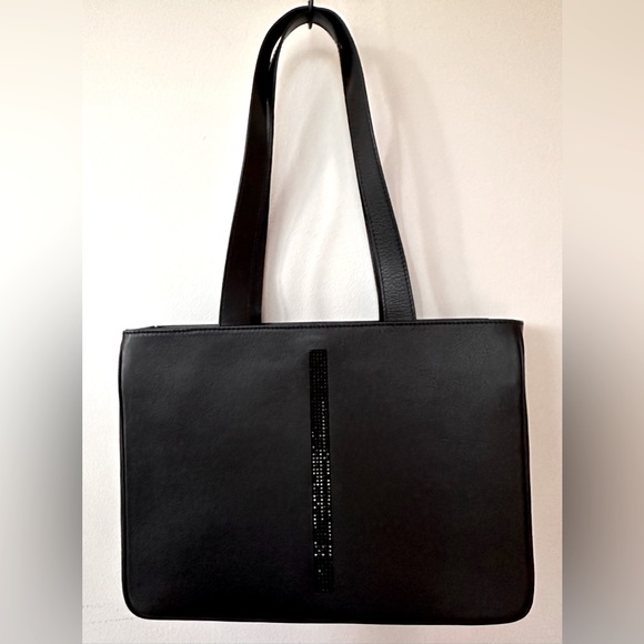 Swarovski | Bags | Swarovski Black Leather Bag With Black  display picture 1